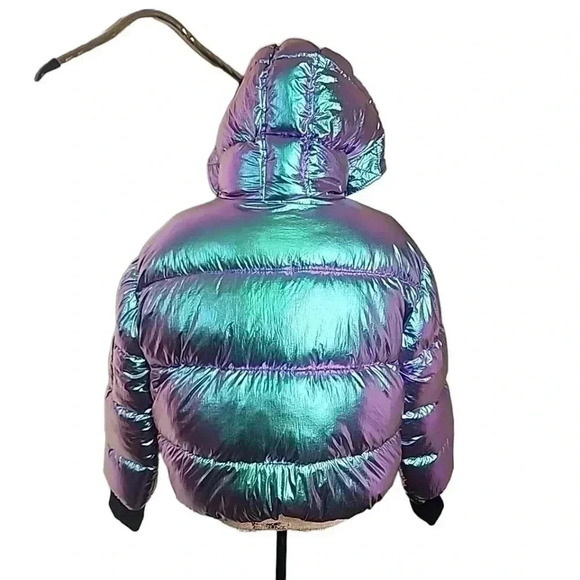 Fashion Nova Irredescent Puffer Coat. Xl - Picture 6 of 9